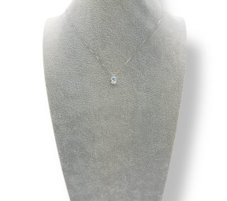 Splendida collana Davite&Delucchi in oro bianco 750 con acquamarina e diamanti: un capolavoro di gioielli diamanti per un'eleganza senza tempo.