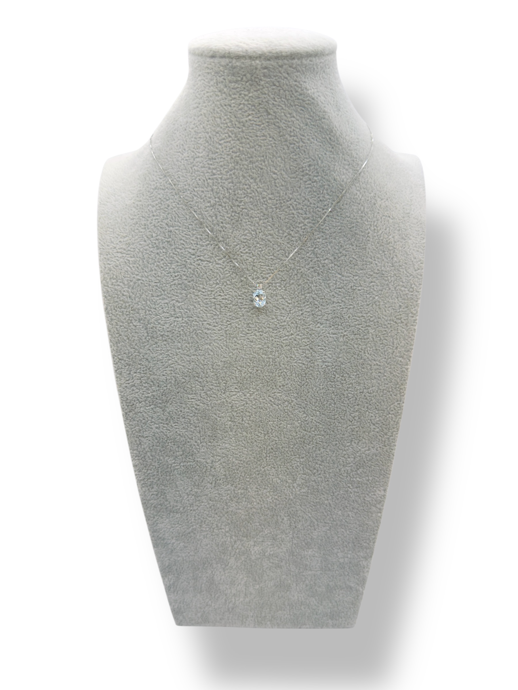 Splendida collana Davite&Delucchi in oro bianco 750 con acquamarina e diamanti: un capolavoro di gioielli diamanti per un'eleganza senza tempo.