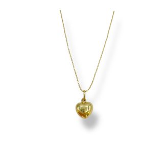 Collana con ciondolo a forma di cuore in oro, un gioiello di lusso perfetto come idea regalo preziosa. (Vista 2)