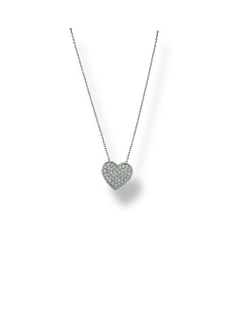 Collana Cuore di Diamanti Oro Bianco 750 Davite Delucchi