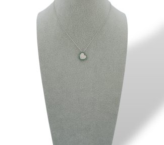 Splendida collana Cuore Smeraldo e Diamanti in Oro 750, un capolavoro di alta gioielleria con smeraldi preziosi. (Vista 2)