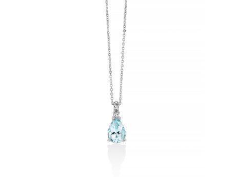 Collana Miluna Acquamarina e Diamanti in Oro Bianco 18kt