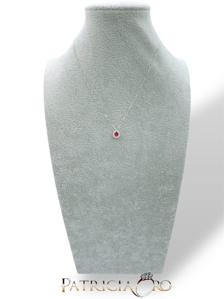 Collana Rubino e Diamanti Oro Bianco 18kt Davite & Delucchi
