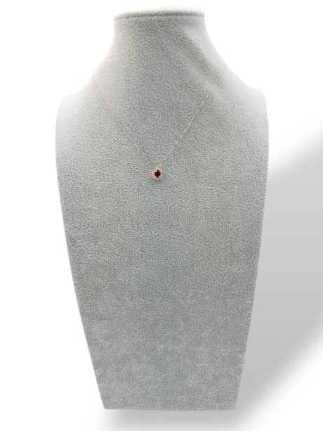 Collana Rubino e Diamanti Oro Bianco 750 Davite & Delucchi