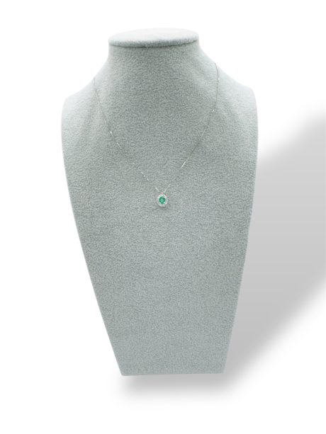 Collana con Smeraldo e Diamanti Davite&Delucchi Oro Bianco 18kt