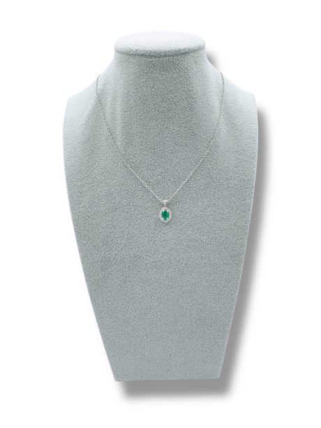 Collana Smeraldo e Diamanti Oro Bianco 750 Davite & Delucchi