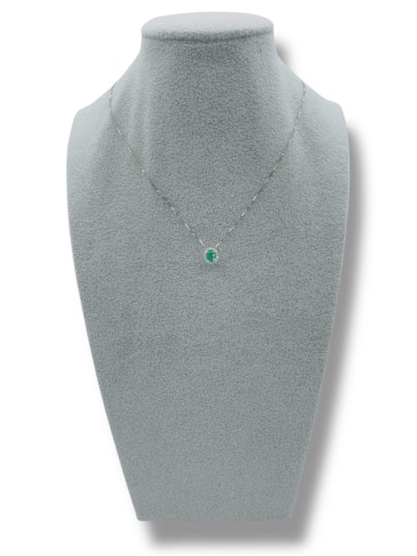 Collana Smeraldo e Diamanti in Oro Bianco 750 Davite & Delucchi