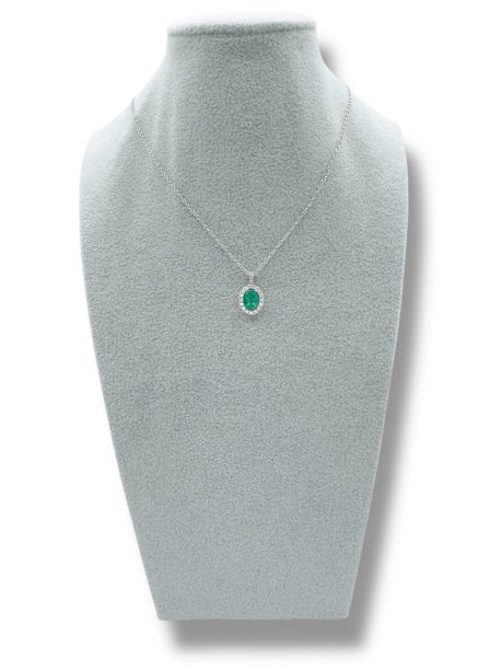 Collana Smeraldo e Diamanti in Oro Bianco 750 Davite & Delucchi