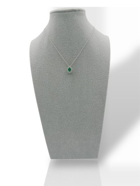 Collana Smeraldo e Diamanti in Oro Bianco 750 Davite & Delucchi