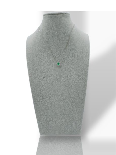 Collana Smeraldo e Diamanti Oro Bianco 750 Davite & Delucchi