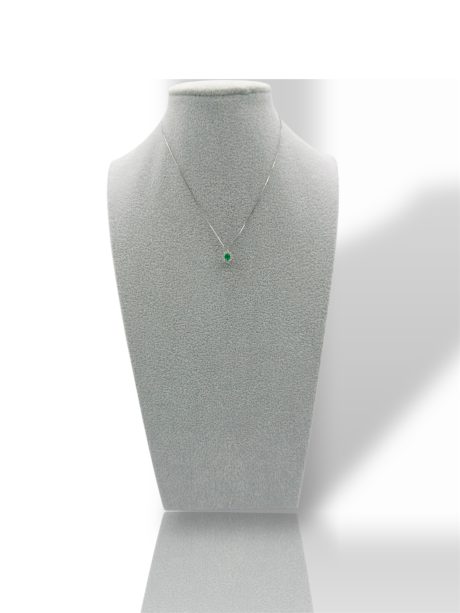Collana Smeraldo e Diamanti in Oro Bianco 750 Davite & Delucchi