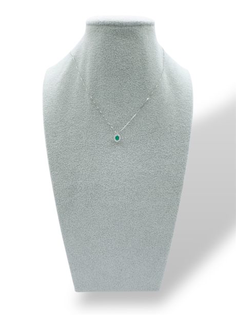 Collana Smeraldo e Diamanti in Oro Bianco 750 Davite & Delucchi