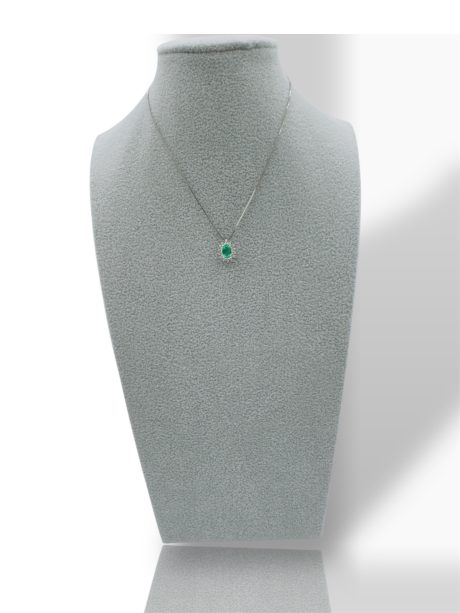 Collana Smeraldo e Diamanti in Oro Bianco 750 Davite & Delucchi