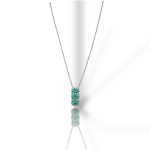 Splendida Collana Trilogy Smeraldo e Diamanti, un capolavoro di alta gioielleria con smeraldi preziosi. (Vista 2)