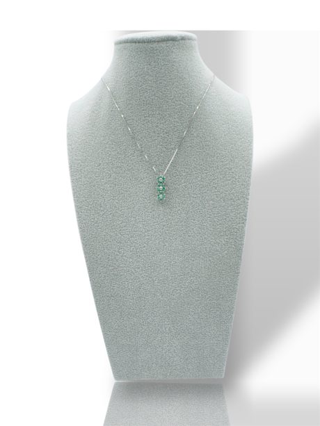 Collana Trilogy Smeraldo e Diamanti in Oro Bianco 750 Davite Delucchi