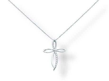 Croce Miluna in Oro Bianco e Diamanti 18Kt Modello CLD3947