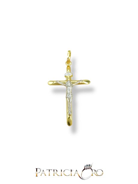Croce in Oro 18Kt Bicolore Uomo
