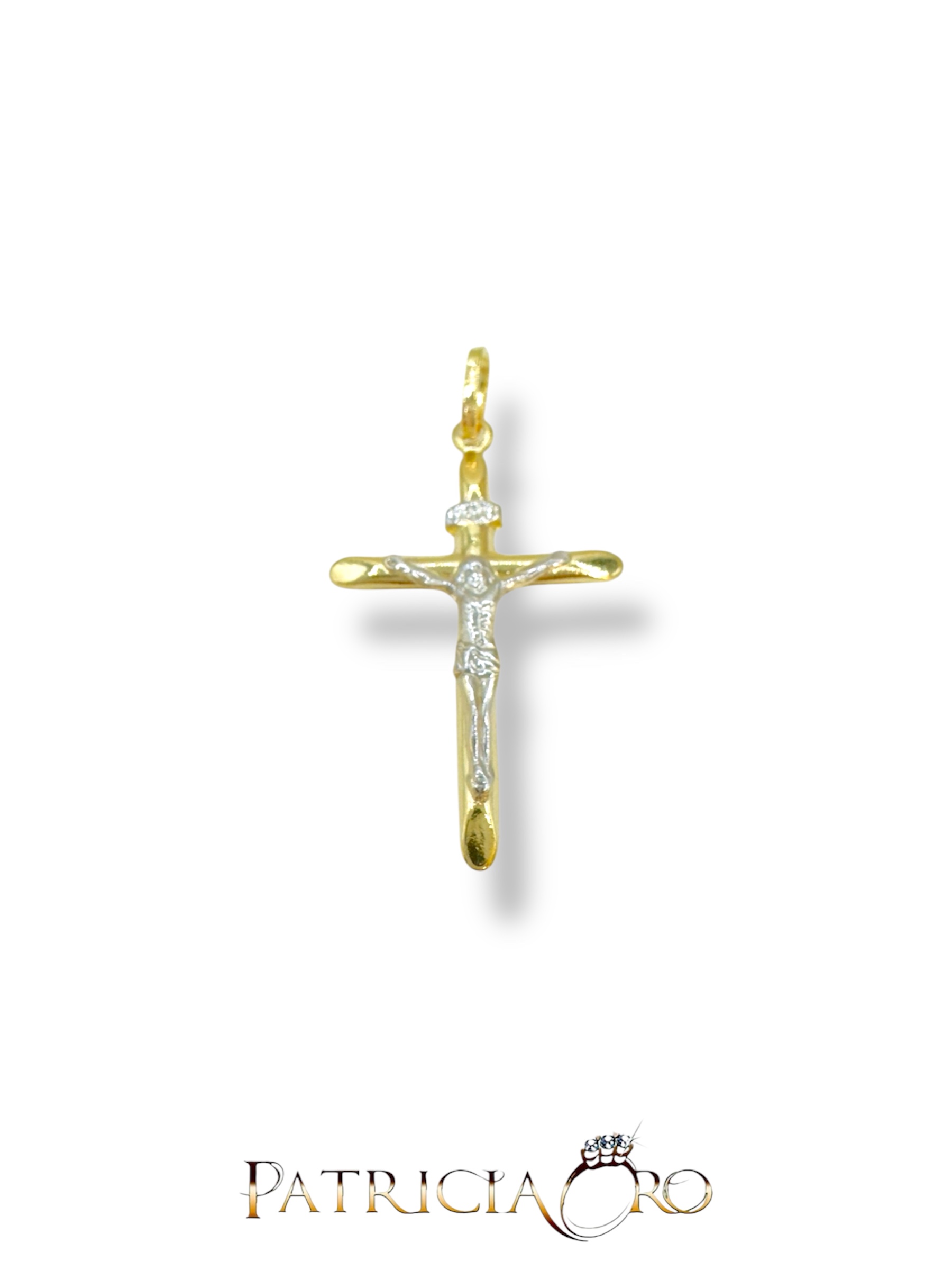 Splendida Croce in Oro 18Kt, un gioiello di lusso perfetto per un'idea regalo preziosa.
