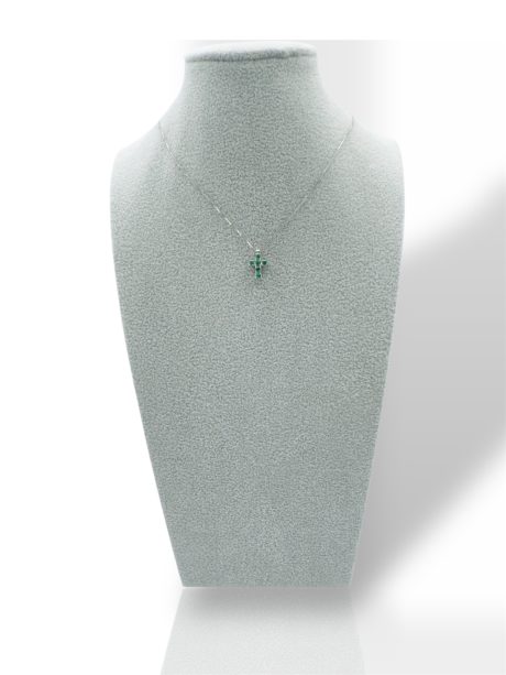 Croce Smeraldo e Diamanti in Oro Bianco 750 Davite & Delucchi