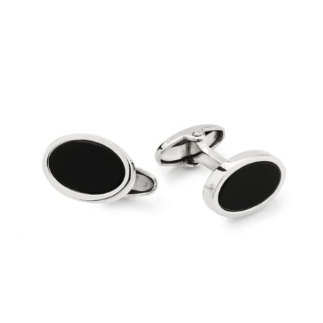 Gemelli UnoAerre in Argento Bianco e Onice Nero