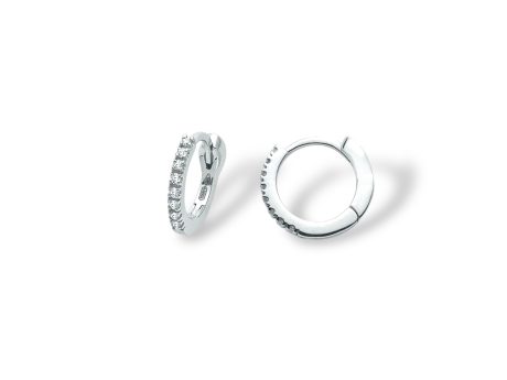 Orecchini Cerchi Miluna in Oro Bianco 18kt con Diamanti