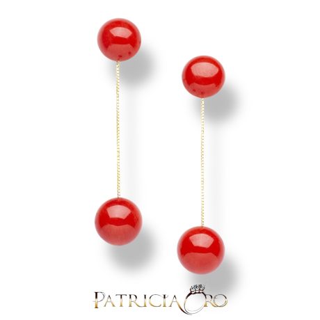 Orecchini Pendenti Corallo Sciacca in Oro 750