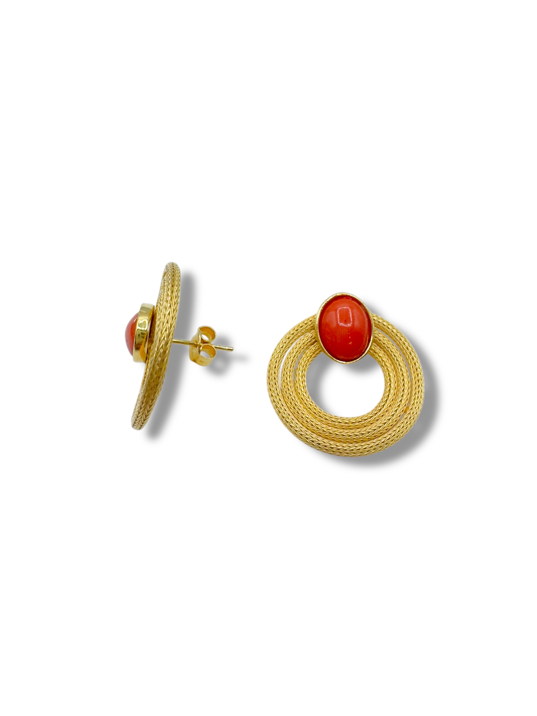Splendidi orecchini Corallo Sciacca in argento, gioielli made in italy di Patricia Oro Creations, un'elegante espressione di alta gioielleria. (Vista 2)
