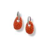 Orecchini Creole Corallo Sciacca, gioielli made in italy di alta gioielleria, un'esplosione di colore e artigianalità.