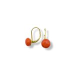 Splendidi orecchini Corallo Semi Sferico, un capolavoro di gioielli made in italy, perfetti per un'eleganza senza tempo. (Vista 2)