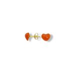 Splendidi orecchini Cuore Corallo Sciacca, gioielli made in italy di Patricia Oro Creations, un'elegante espressione di alta gioielleria. (Vista 2)