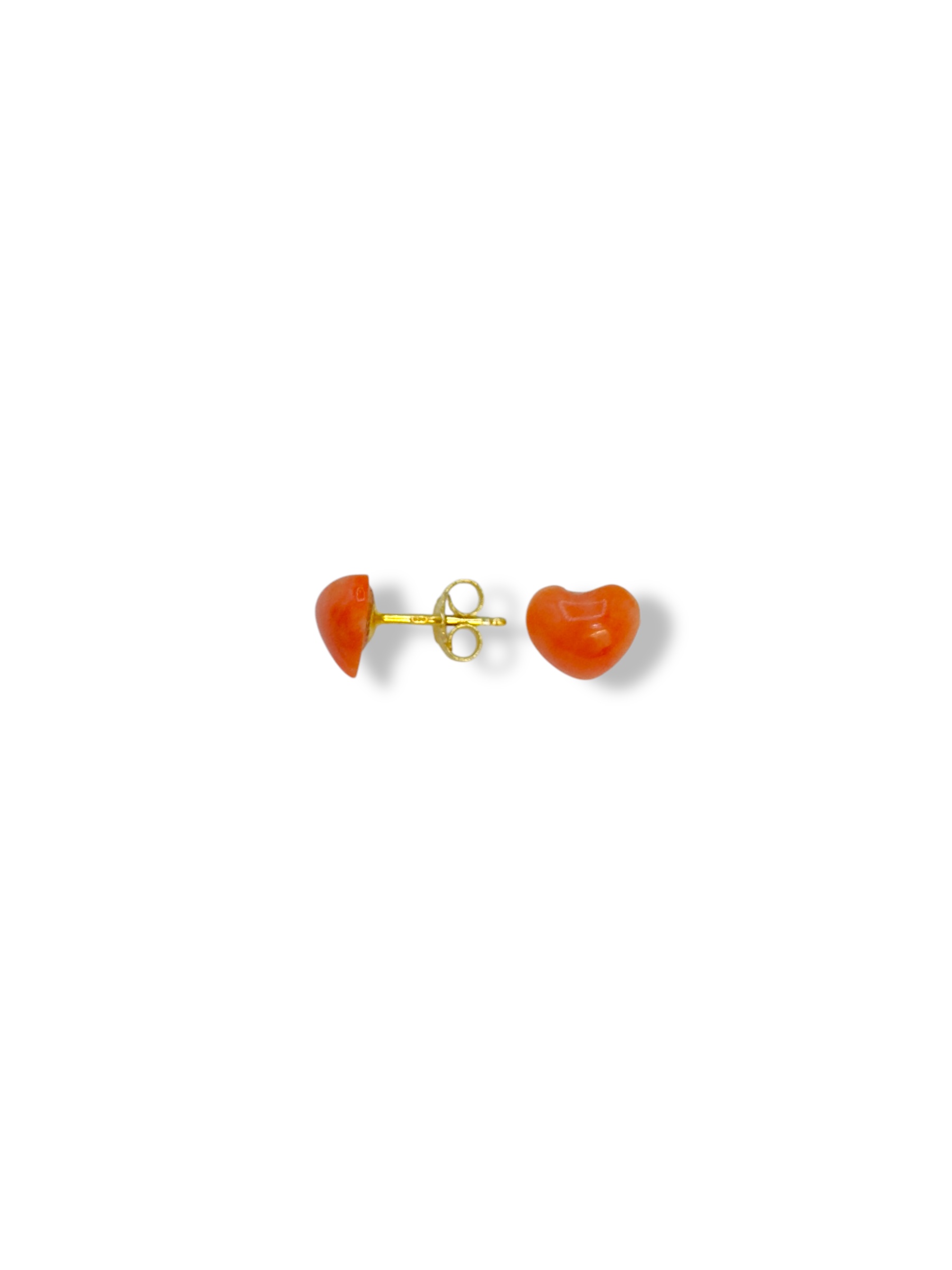 Splendidi orecchini Cuore Corallo Sciacca, gioielli made in italy di Patricia Oro Creations, un'elegante espressione di alta gioielleria. (Vista 2)