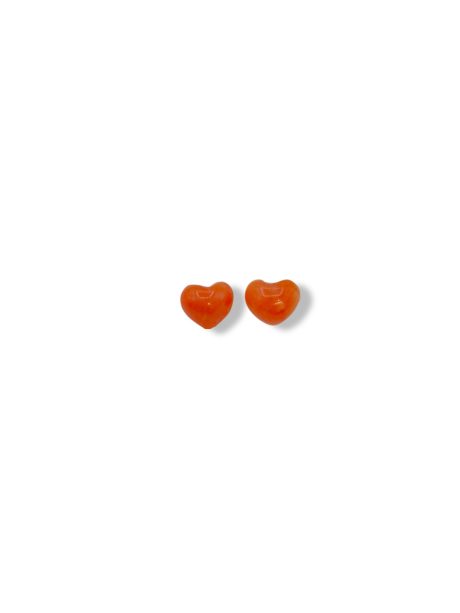 Orecchini Cuore Corallo Sciacca in Argento 925