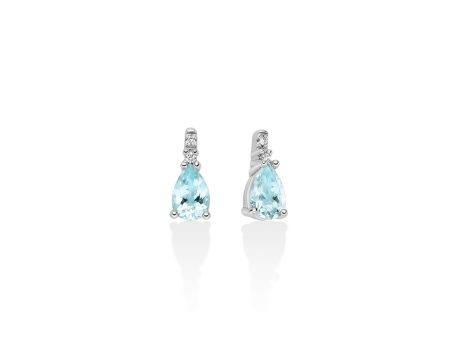 Orecchini Miluna Acqua Marina e Diamanti Oro Bianco 750