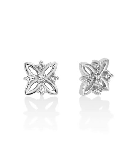 Orecchini Miluna Oro Bianco e Diamanti 9Kt