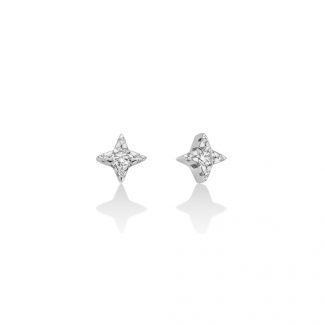 Miluna Punti Luce White Gold Diamond Earrings