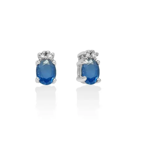 Orecchini Miluna Zaffiri Ovali e Diamanti Oro Bianco 375