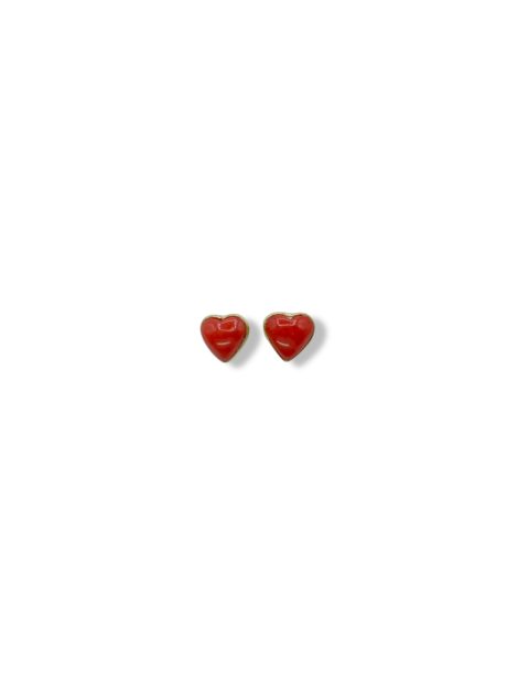 Orecchini Cuore Corallo Sciacca Oro 18k