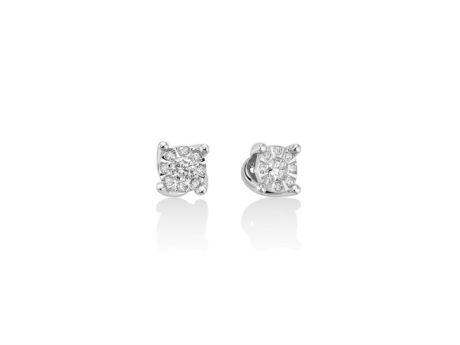 Orecchini Punto Luce Diamanti Miluna Oro Bianco 18kt