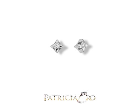 Orecchini Miluna Punto Luce in Oro Bianco 375 con Diamanti