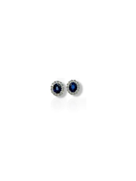 Orecchini Zaffiro e Diamanti Davite&Delucchi Oro Bianco 750