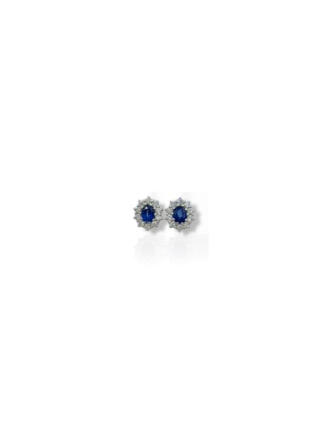 Orecchini Zaffiro e Diamanti Davite&Delucchi Oro Bianco 18kt