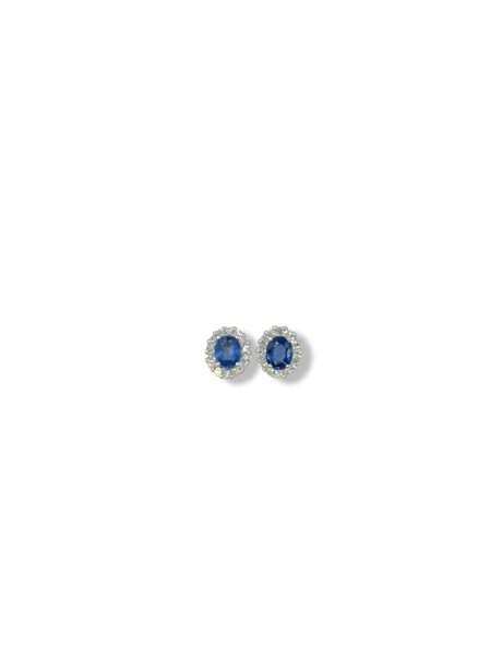 Orecchini Zaffiro e Diamanti Oro Bianco 18kt Davite&Delucchi