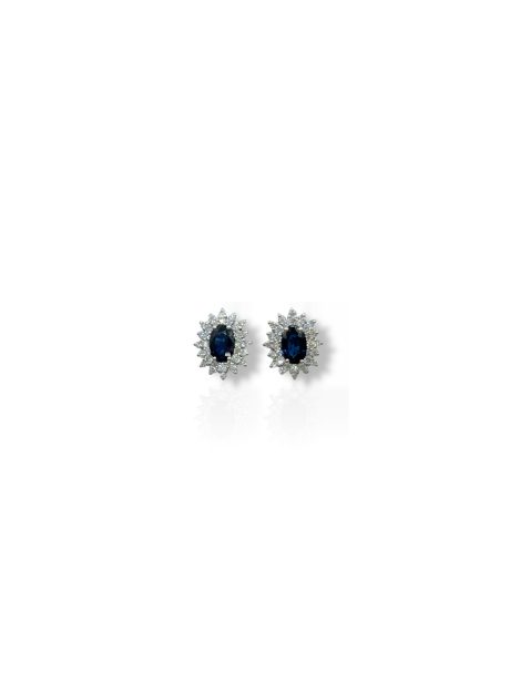 Orecchini Zaffiro e Diamanti Davite&Delucchi Oro Bianco 18kt