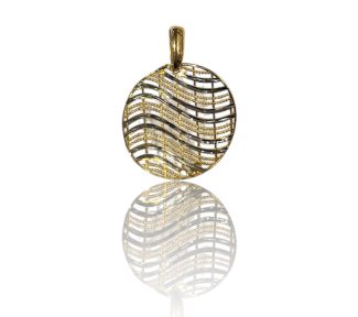 Elegante pendente da donna in oro bicolore, un gioiello di lusso perfetto per un regalo prezioso.