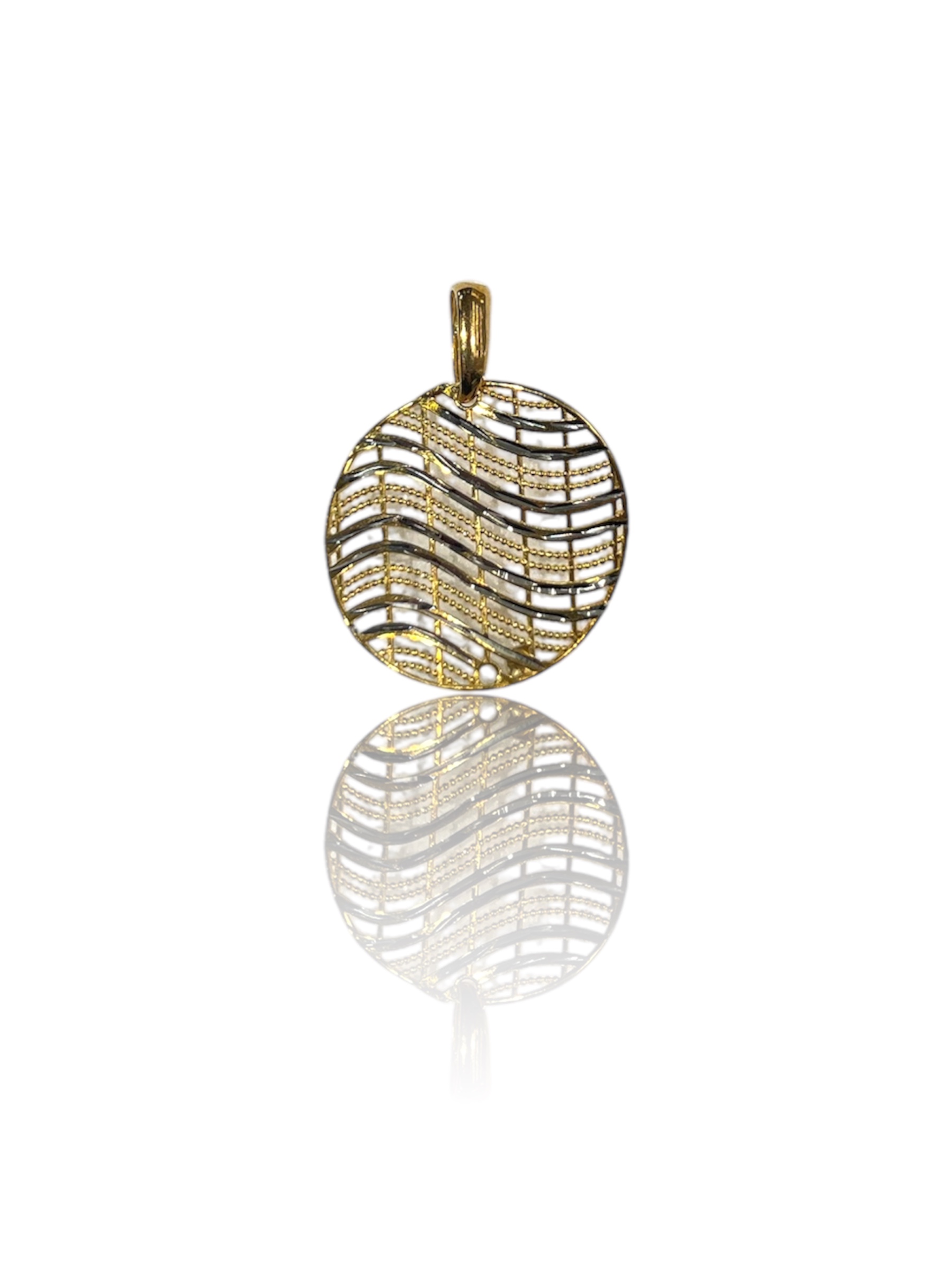 Elegante pendente da donna in oro bicolore, un gioiello di lusso perfetto per un regalo prezioso.