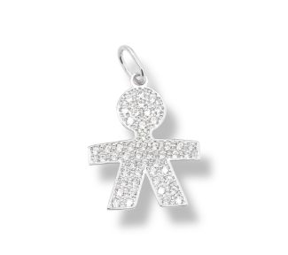 Elegante pendente Sagoma Bimbo in oro, un gioiello made in italy di alta qualità, perfetto come idea regalo preziosa.