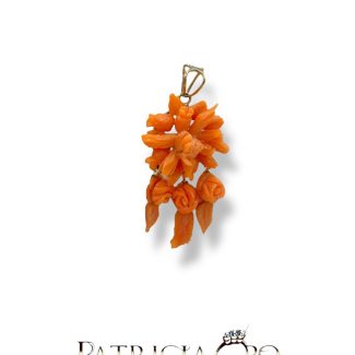 Fruit and Flowers Coral Pendant in 14kt Gold by Patricia Oro Creations