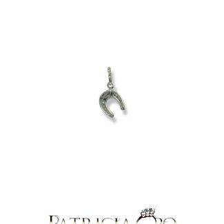 18kt White Gold Horseshoe Lucky Charm Pendant