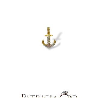 Men's Anchor Pendant in Two-Tone 18kt Gold