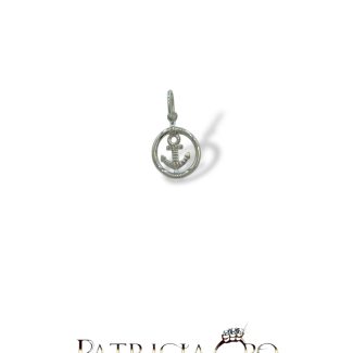 Men's Anchor Pendant in 18kt White Gold